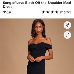Lulus black off the shoulder formal event dress